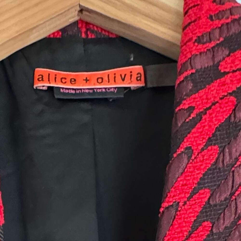 Alice + Olivia Joella blazer short length long sleeve red and black size small - Picture 6 of 9